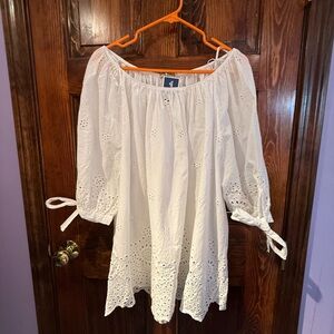 White Eyelet Off-Shoulder Top